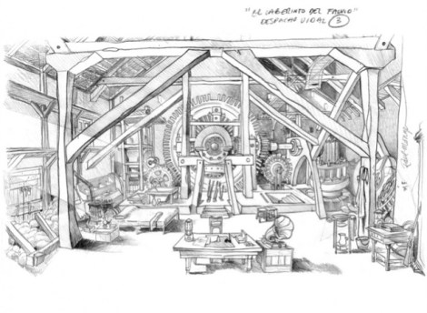 Concept Art de la película 'El Laberinto del Fauno' . Concept de Raúl Monge